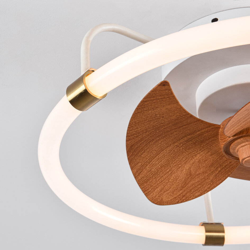 Takfläkt Zefiros med integrerad LED, dimbar - bambu