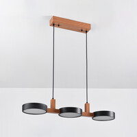 Designad pendellampa Aristo med integrerad LED - svart och trä