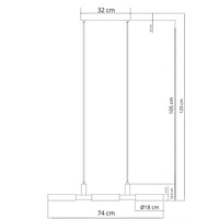 Designad pendellampa Aristo med integrerad LED - svart och trä