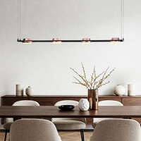 Modern pendellampa Calisto med integrerad LED - svart och roséguld