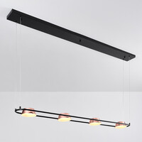 Modern pendellampa Calisto med integrerad LED - svart och roséguld