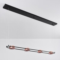 Modern pendellampa Calisto med integrerad LED - svart och roséguld