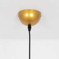 Retro pendellampa Doran av räfflat glas - grå och guld