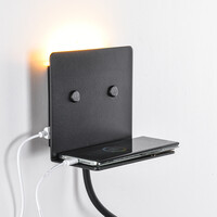 Multifunktionell vägglampa Sillia med justerbar arm och USB-port