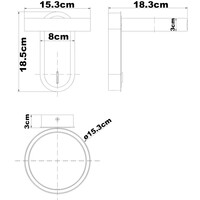 Vägglampa Starla i svart med vridbar ring