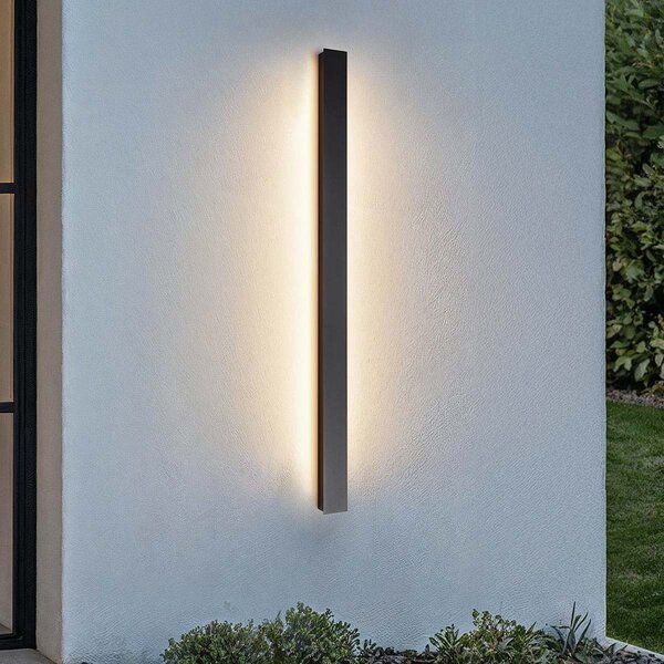 Minimalistisk utomhusvägglampa Erla - svart med integrerad LED