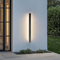 Minimalistisk utomhusvägglampa Erla - svart med integrerad LED