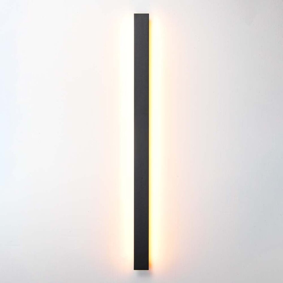 Minimalistisk utomhusvägglampa Erla - svart med integrerad LED