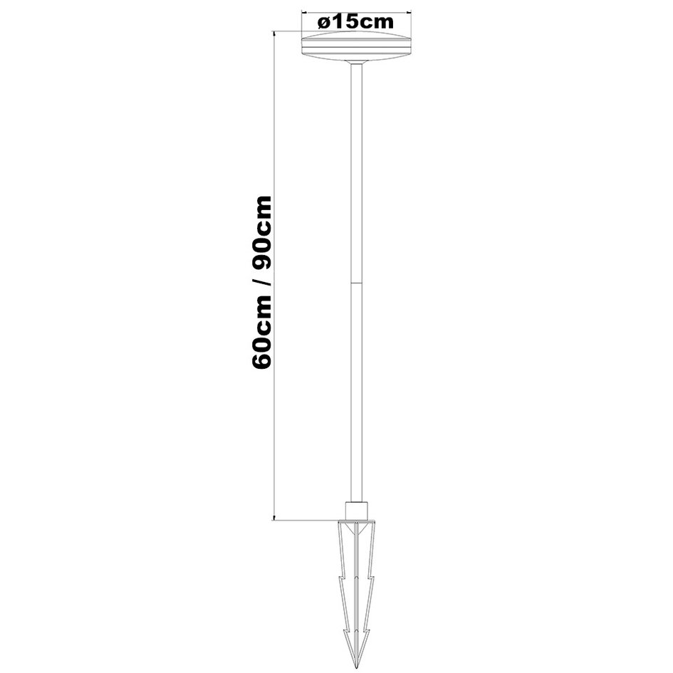 Stående utomhuslampa Svala med jordspett - 60 cm antracit med integrerad LED