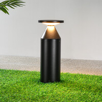 Svart stående utomhuslampa Ailo - 30 cm med integrerad LED