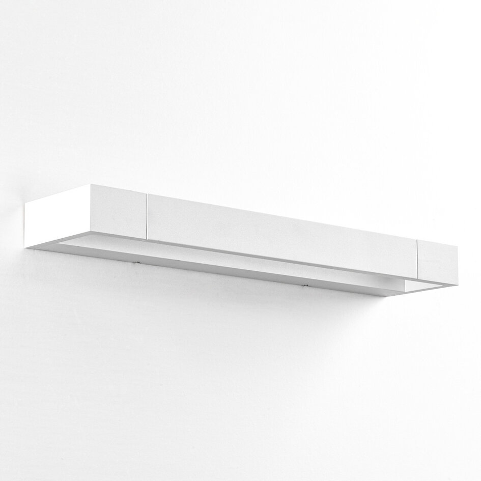 Vridbar vägglampa Sirle 45 cm i vitt