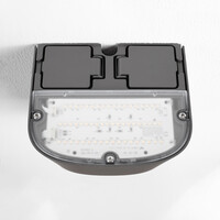 Dimbar utomhusvägglampa Ares med eluttag - med integrerad LED