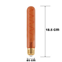 E27-rörlampa LED dimbar, koppar spiral 4 watt (1600K)