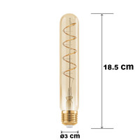 E27-rörlampa LED dimbar, amber spiral 4 watt (1600K)
