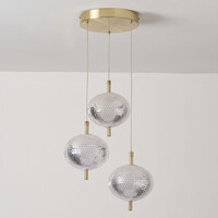 Pendellampa Hopea med tre lampor och 3-stegs dimbar LED - guld