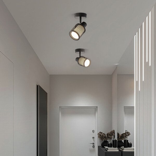Taklampa Fori med en lampa - svart med bikakedesign