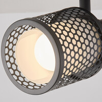 Taklampa Fori med en lampa - svart med bikakedesign