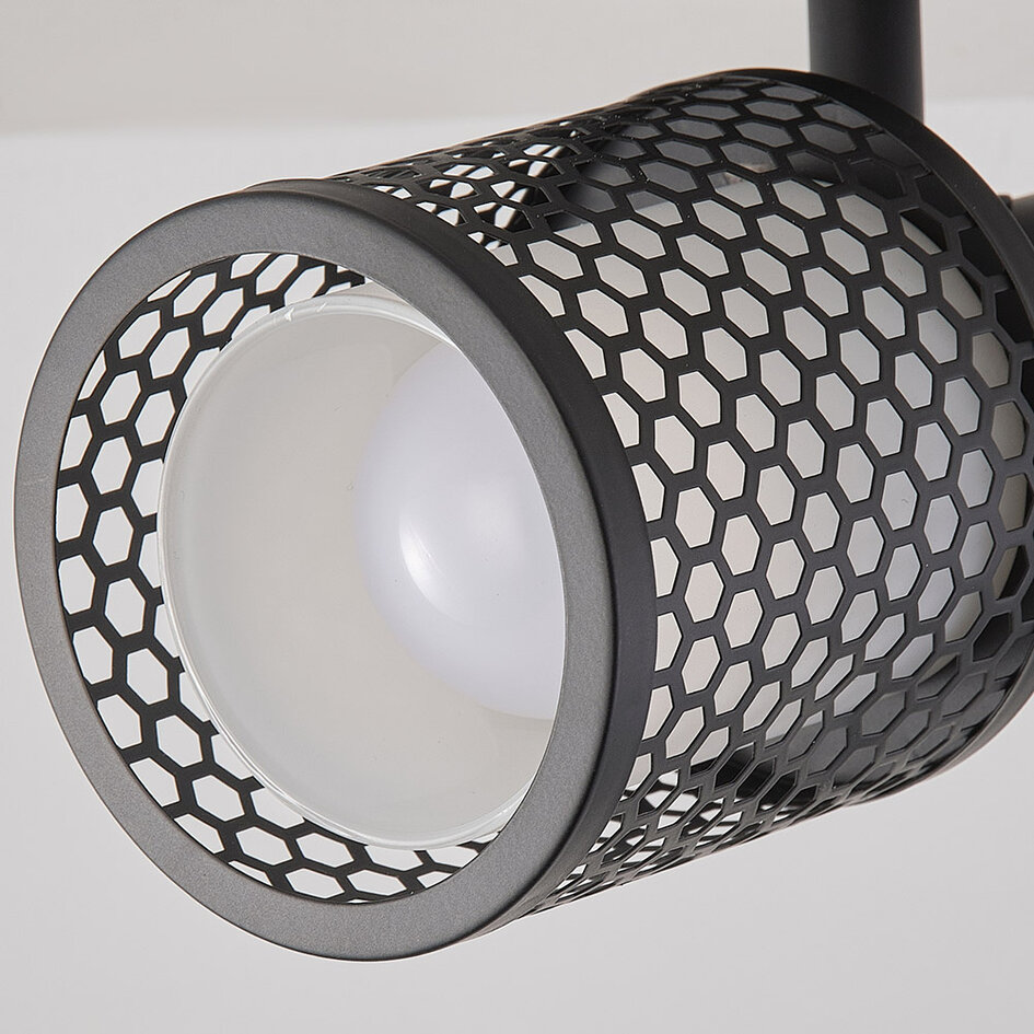 Taklampa Fori med en lampa - svart med bikakedesign