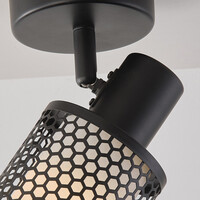 Taklampa Fori med en lampa - svart med bikakedesign