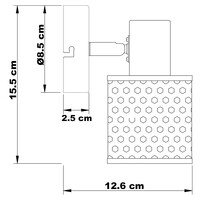Taklampa Fori med en lampa - svart med bikakedesign