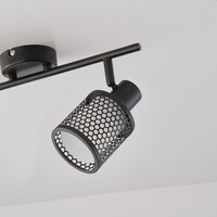 Taklampa Buchi med två lampor - svart med bikakedesign