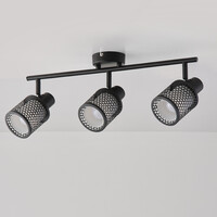 Taklampa Buche med tre lampor - svart med bikakedesign