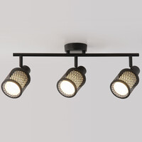 Taklampa Buche med tre lampor - svart med bikakedesign
