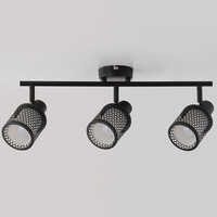 Taklampa Buche med tre lampor - svart med bikakedesign