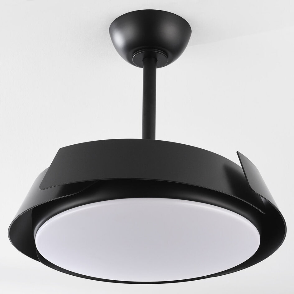 Takfläkt Ventu med integrerad LED och fjärrkontroll - svart