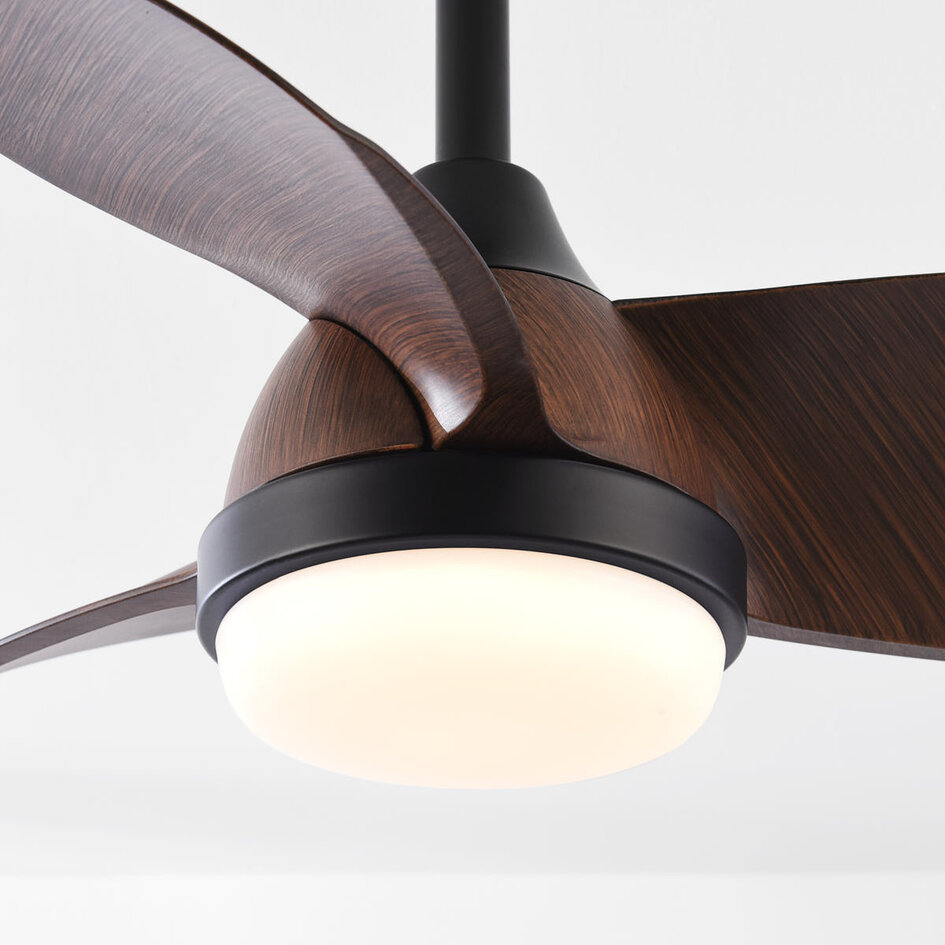 Kompakt takfläkt Vietor med integrerad LED - svart och mörkbrun