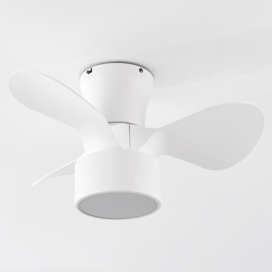 Kompakt takfläkt Vejas med integrerad LED - vit