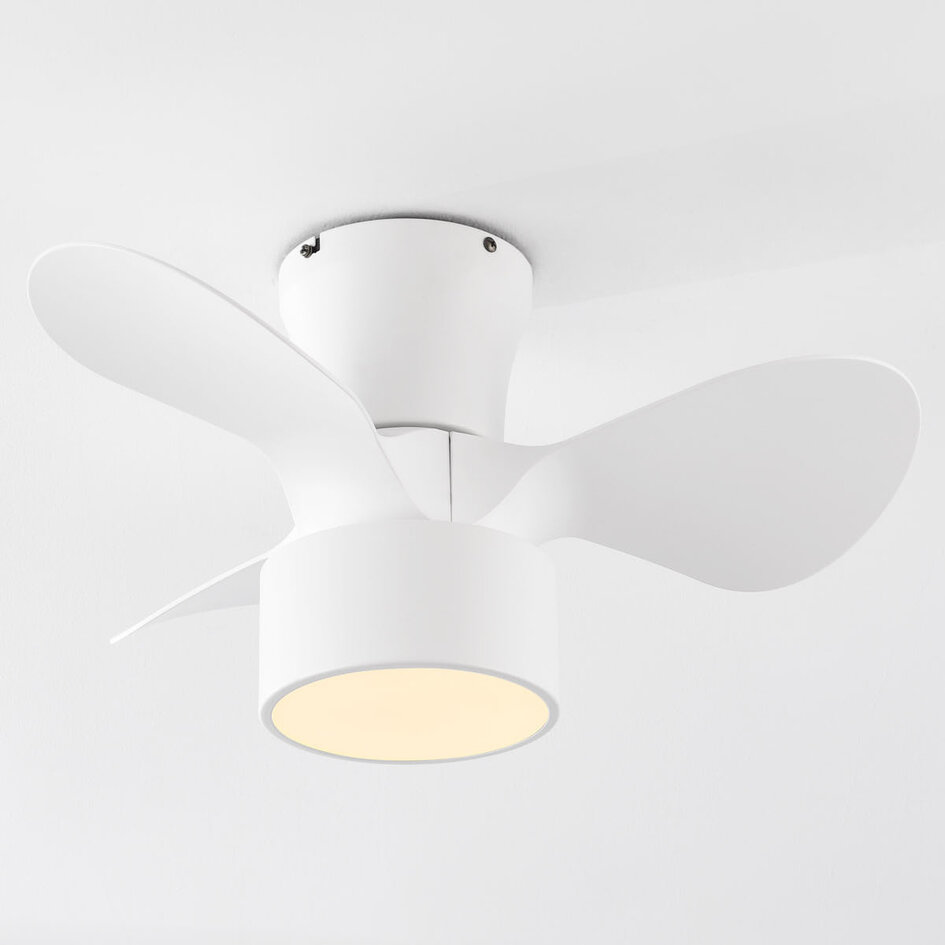 Kompakt takfläkt Vejas med integrerad LED - vit