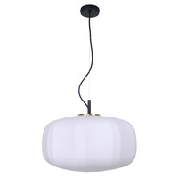 Pendellampa Kozma med vitt glas och flera vinklar