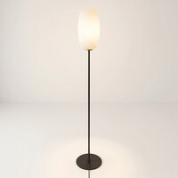 Golvlampa Karsten - svart med vitt glas