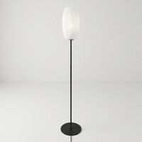 Golvlampa Karsten - svart med vitt glas