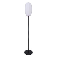 Golvlampa Karsten - svart med vitt glas