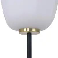 Golvlampa Karsten - svart med vitt glas