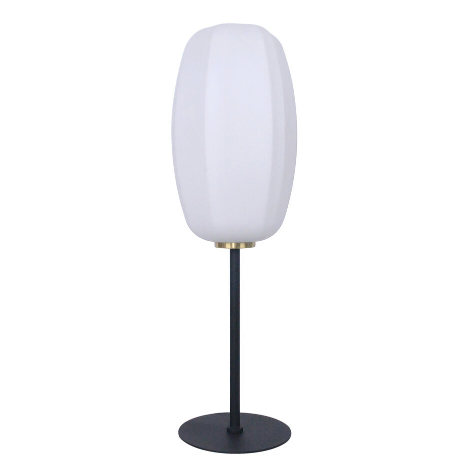 Bordslampa Kalisto - svart med vitt glas