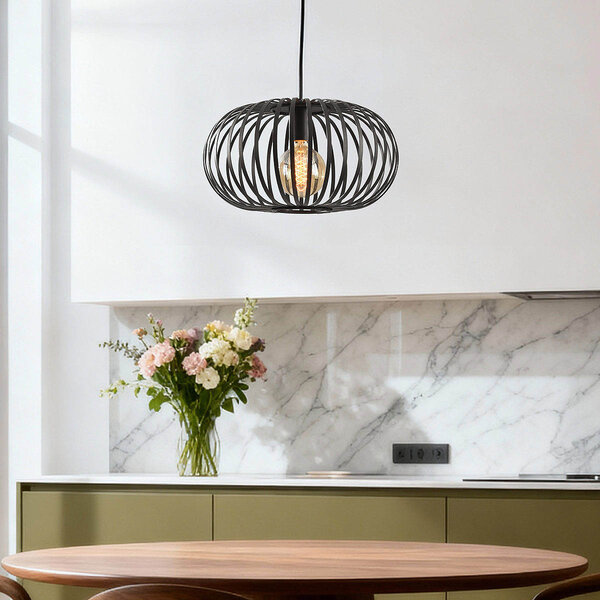 Pendellampa Sole med öppen design - svart