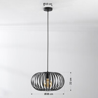 Pendellampa Sole med öppen design - svart