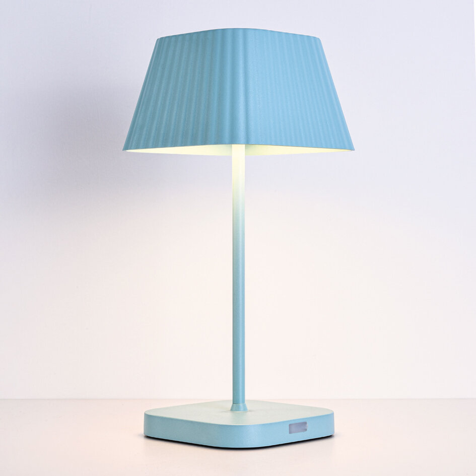 Uppladdningsbar bordslampa Mike - blå, dimbar