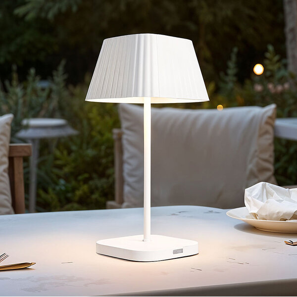 Uppladdningsbar bordslampa Robin - vit, dimbar