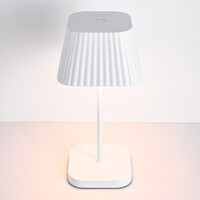 Uppladdningsbar bordslampa Robin - vit, dimbar