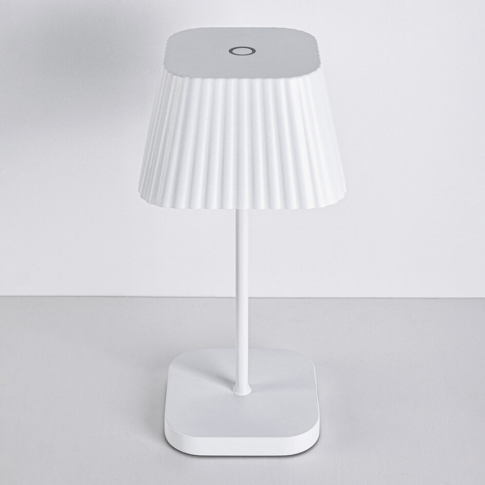 Uppladdningsbar bordslampa Robin - vit, dimbar