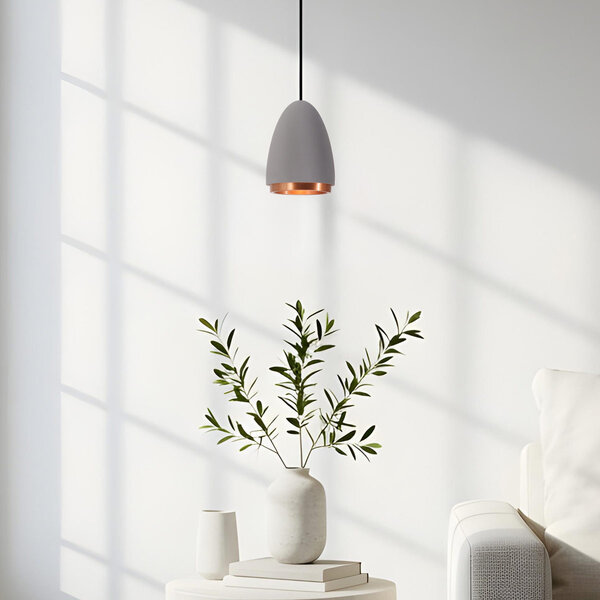 Modern taklampa med koppardetaljer - Feis