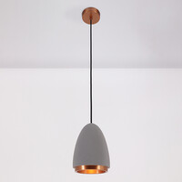 Modern pendellampa Feis med betong och kopparkant