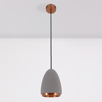 Modern pendellampa Feis med betong och kopparkant