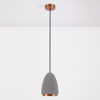 Modern pendellampa Feis med betong och kopparkant