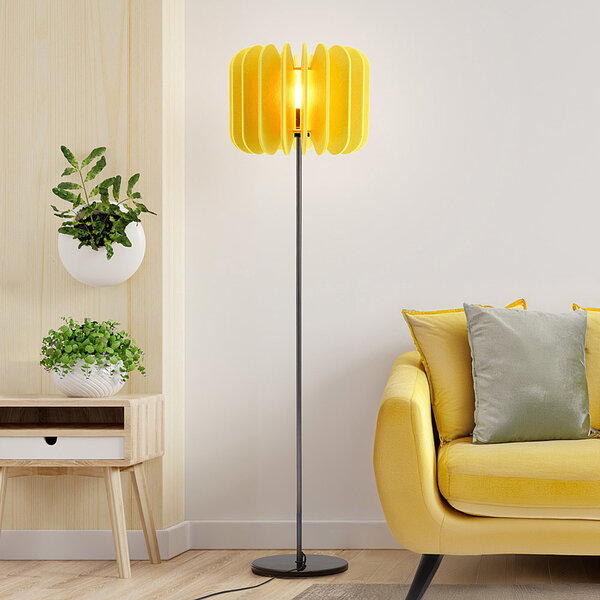 Golvlampa i PET-filt gul - Lenthe
