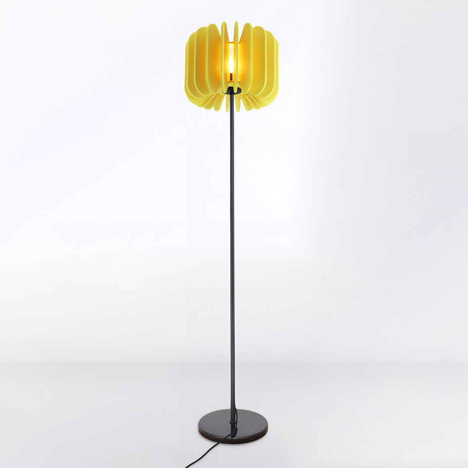 Golvlampa i PET-filt gul - Lenthe